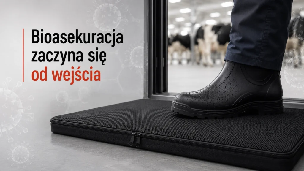 Ptasia grypa, ASF, pryszczyca – bioasekuracja zaczyna się od wejścia. Maty dezynfekcyjne jako ograniczenie ryzyka