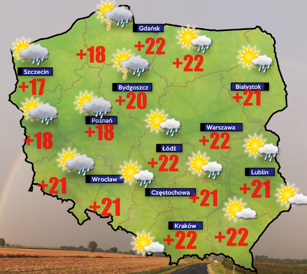 Pogoda 22 lipca. Wietrzna zawierucha na zachodzie, południu i w centrum Polski