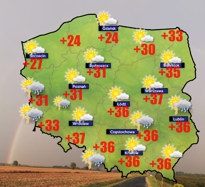 Pogoda- w większości kraju nie będzie rosy. Jutro burza wiatrowa dotknie część Polski