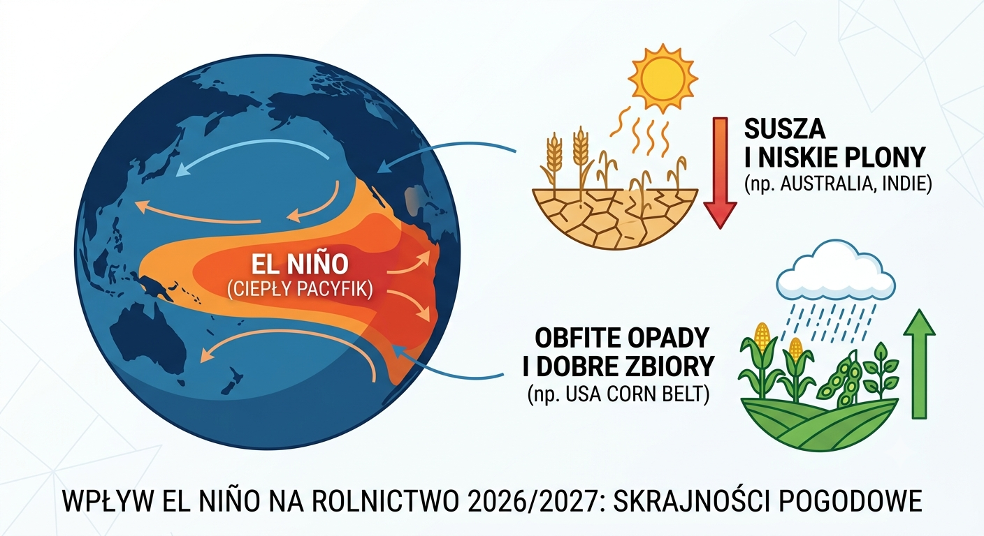 Super El Nino na horyzoncie. Czy pogoda i giełdy zatrzęsą rolnictwem w okresie 2026/2027?