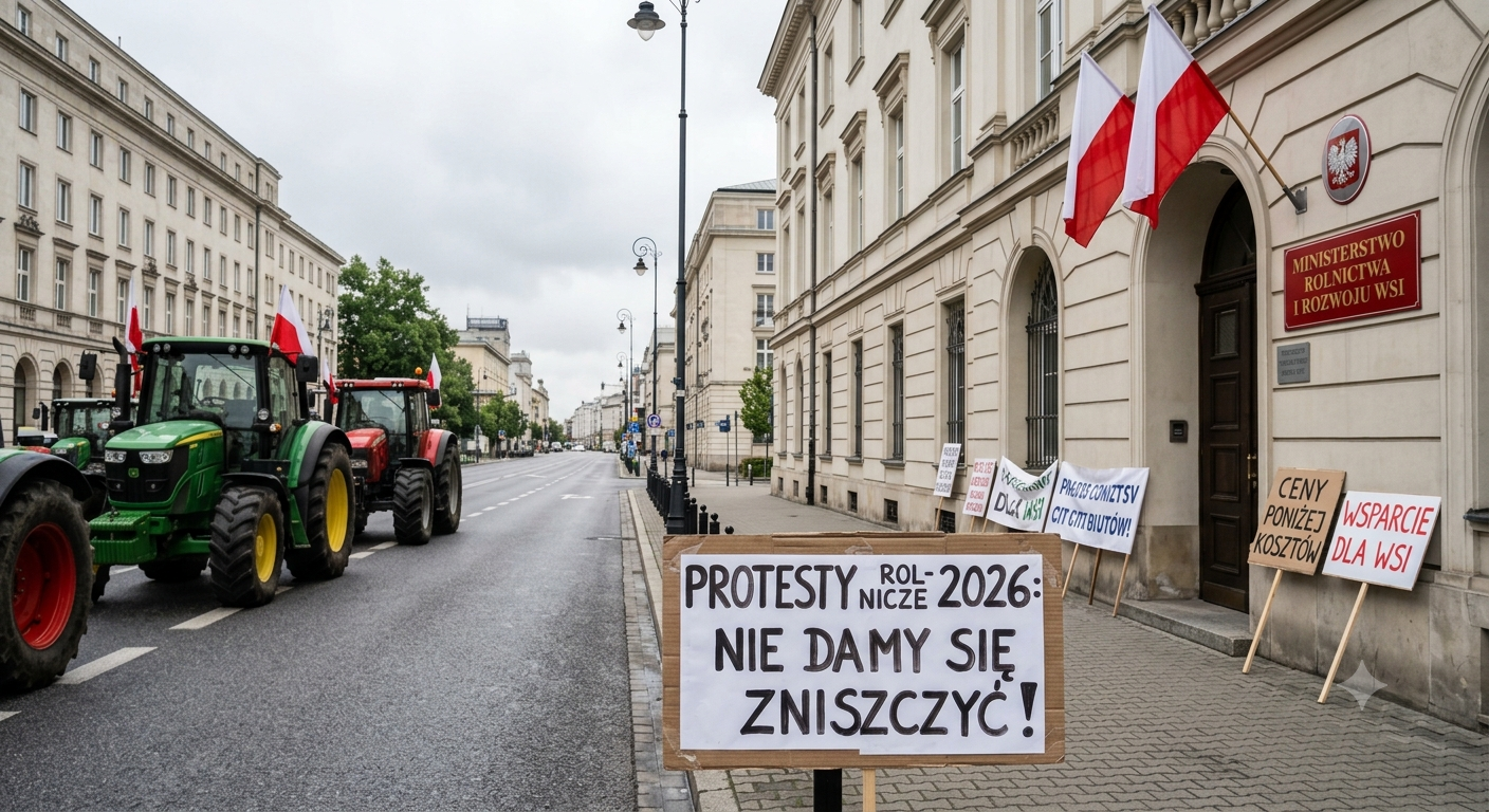 Protesty rolnicze 2026: Dziś spotkania OOPR, jutro protest Rolniczej Solidarności pod Ministerstwem Rolnictwa