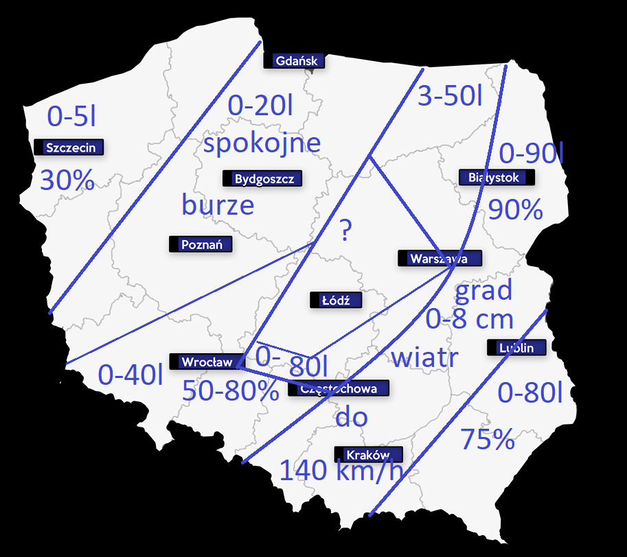 Nawałnice 1 lipca- wiatr lokalnie do 140 km/h