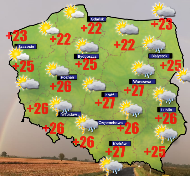 Pogoda 14 lipca- burze na południu kraju