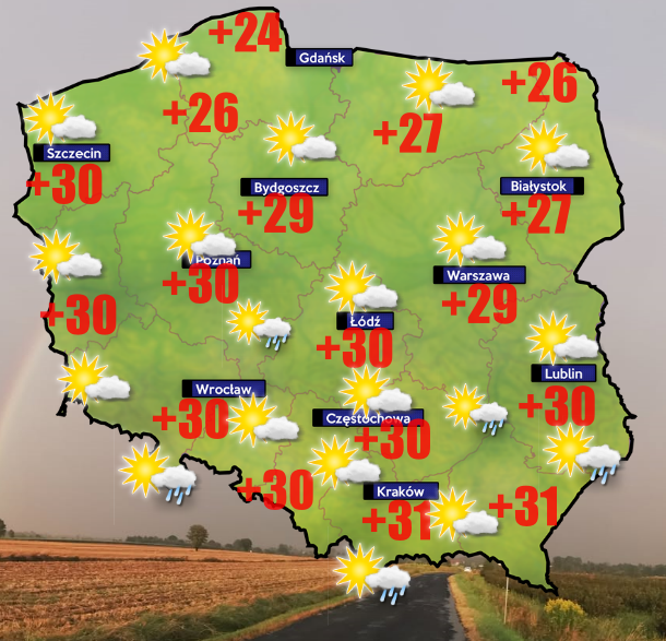 Pogoda 16 lipca- gorąco i słonecznie