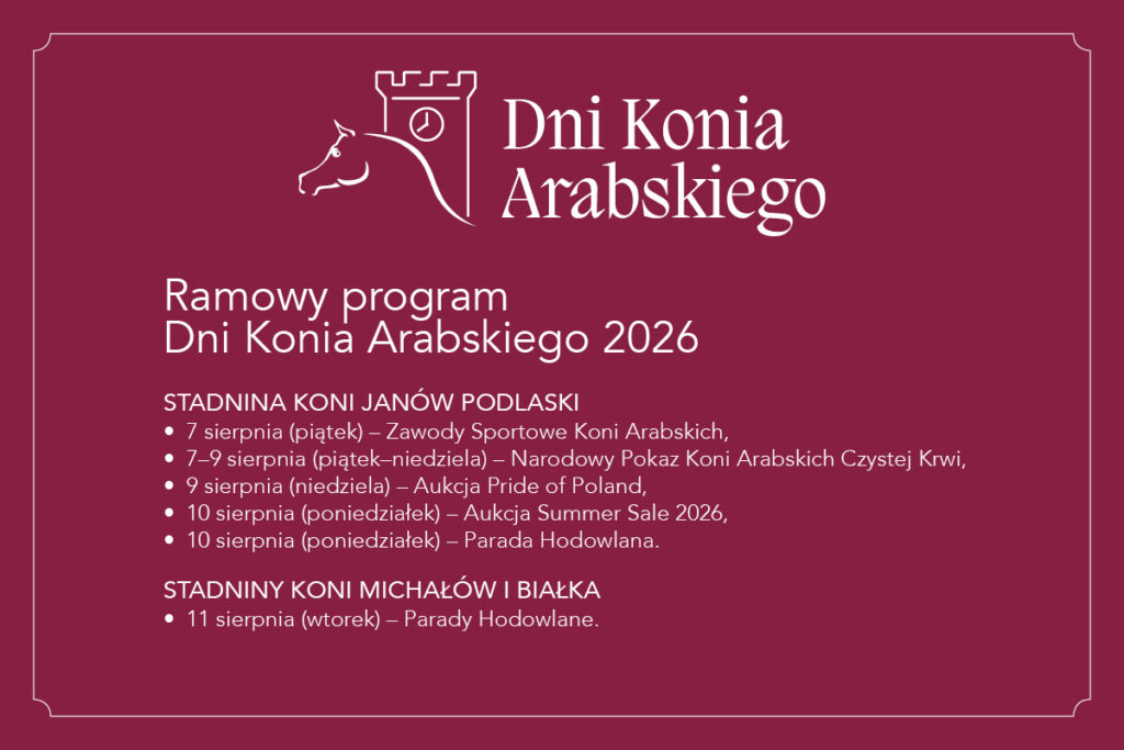 41 wyjątkowych koni, dwie prestiżowe aukcje i międzynarodowi goście. Zbliżają się Dni Konia Arabskiego