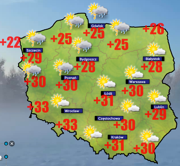 Pogoda- w nocy od +11 do aż +25 stopni Celsjusza