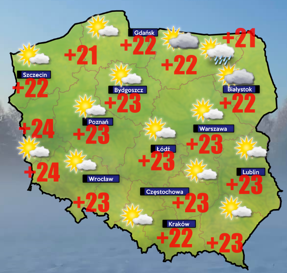 Pogoda 12 sierpnia. Na termometrach od +5 do +24 stopni Celsjusza