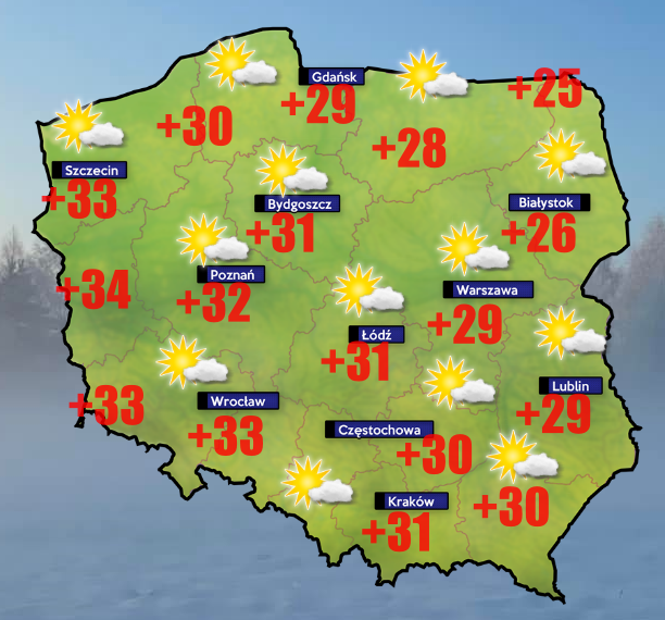 Pogoda. Upał i bezchmurne niebo 15 sierpnia