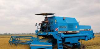 bizon do zbioru ryżu