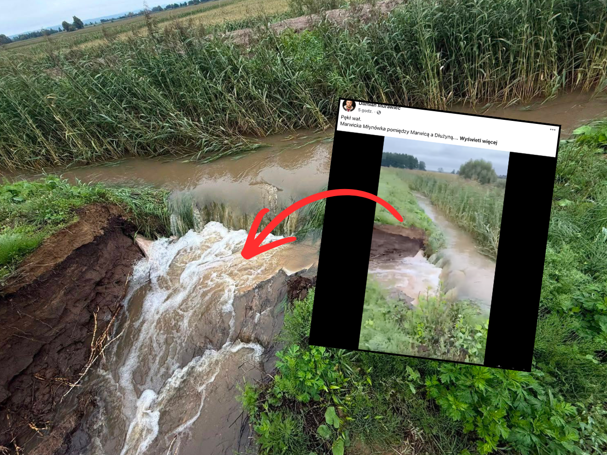Żuławy pod wodą! Wał znów pękł, a najgorsze opady dopiero nadciągają