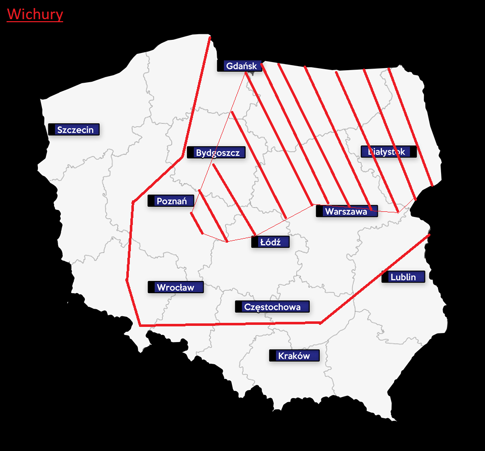 Huragan nad Polską przyniesie dużo szkód. Pogoda 22 sierpnia