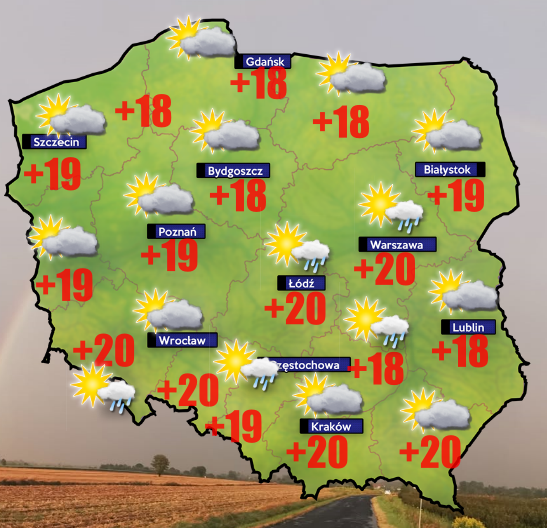 Pogoda 14 września. Wilgotne powietrze i dość ciepło