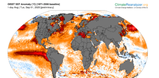 El Nino- anomalia temperatury wody