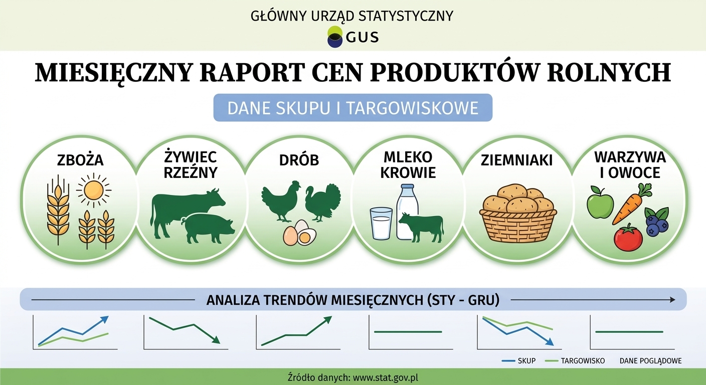 Ceny zbóż i głównych produktów rolnych w sierpniu 2026 – raport GUS