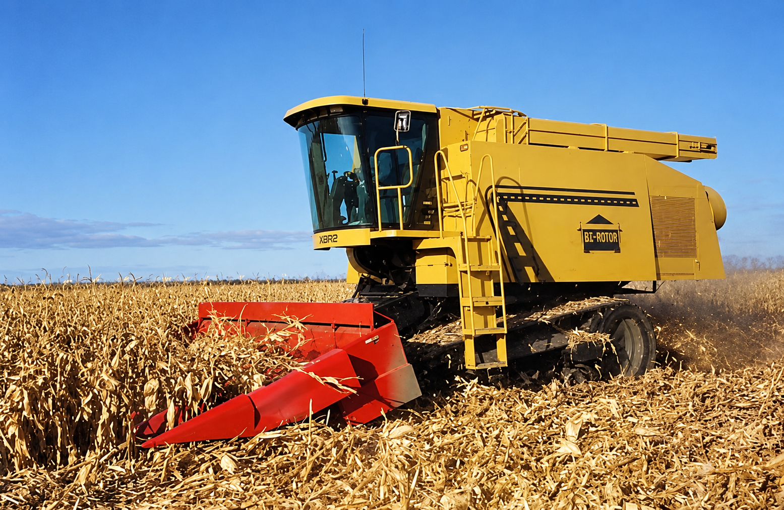 XBR2 Bi-Rotor wyglądał jak kombajn z przyszłości. John Deere kupił jego patenty