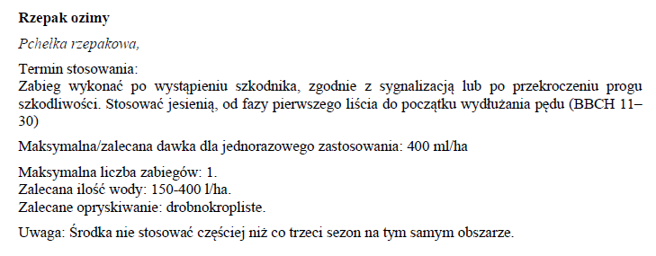 Irazu 100 SE – pchełka rzepakowa
