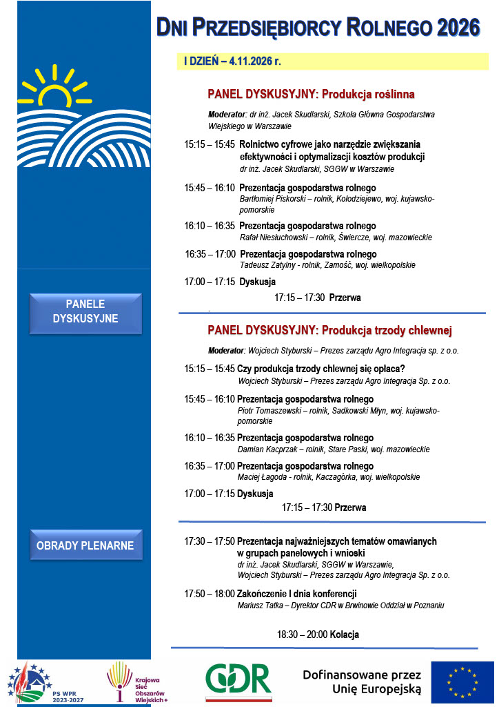 Jak utrzymać konkurencyjność gospodarstwa? Dni Przedsiębiorcy Rolnego 2026 już w listopadzie 4 Dni Przedsiębiorcy Rolnego 2026 – konferencja w Poznaniu