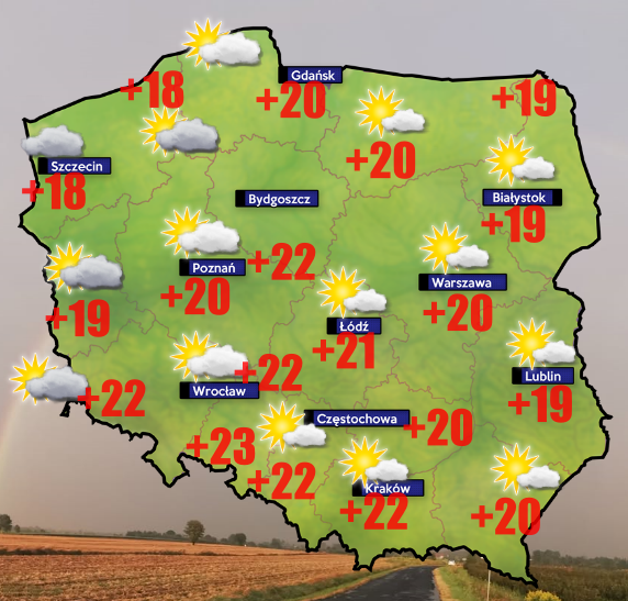 2 października z frontem chłodnym na zachodzie kraju