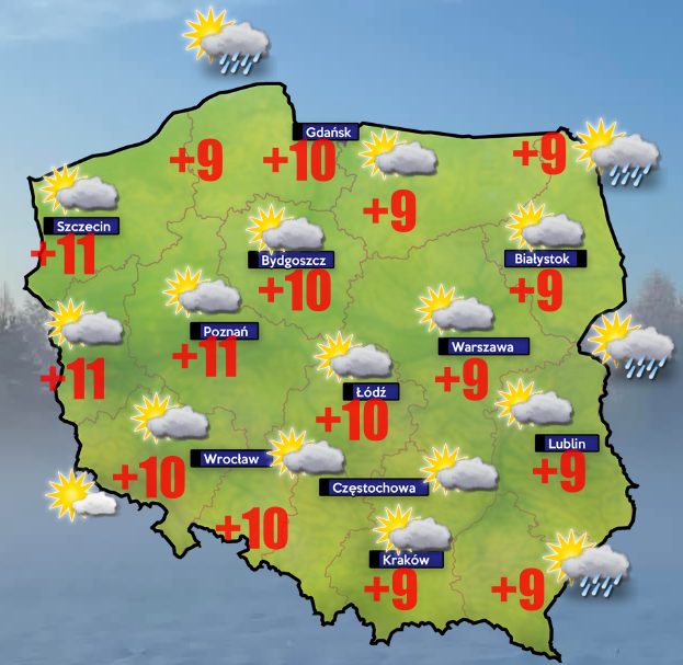 Front z deszczem odsunie się nad Białoruś i Ukrainę. Pogoda 26 października 1 26 października