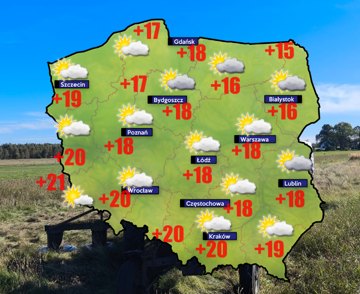 W Polsce od +5 do +21 stopni Celsjusza. Uwaga na groźną pogodę w Basenie Morza Śródziemnego