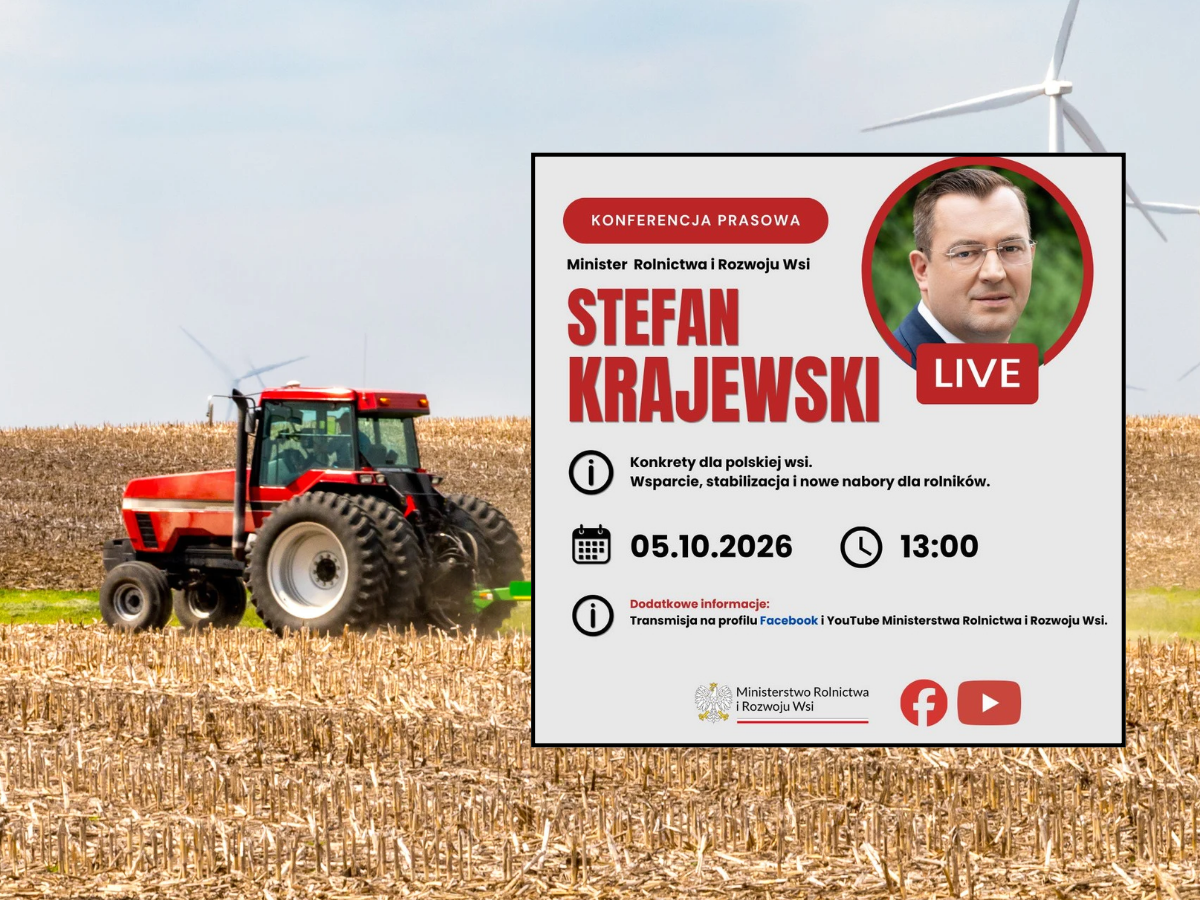 Ważna konferencja dla rolników dziś o 13:00. Minister zapowiada „konkrety”