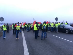 Protest zorganizowany przez rolników na A2